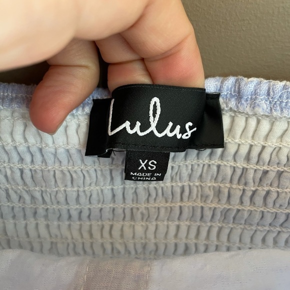 Lulus Cotton Off the Shoulder Striped Midi Dress - Picture 7 of 10